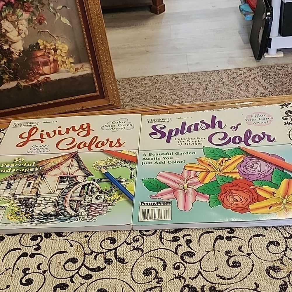 Set of Two Adult Coloring Books from Penny Ptess
